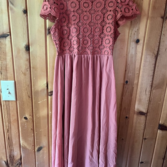 Elegant Pink Lace Kids Dress - Picture 1 of 2
